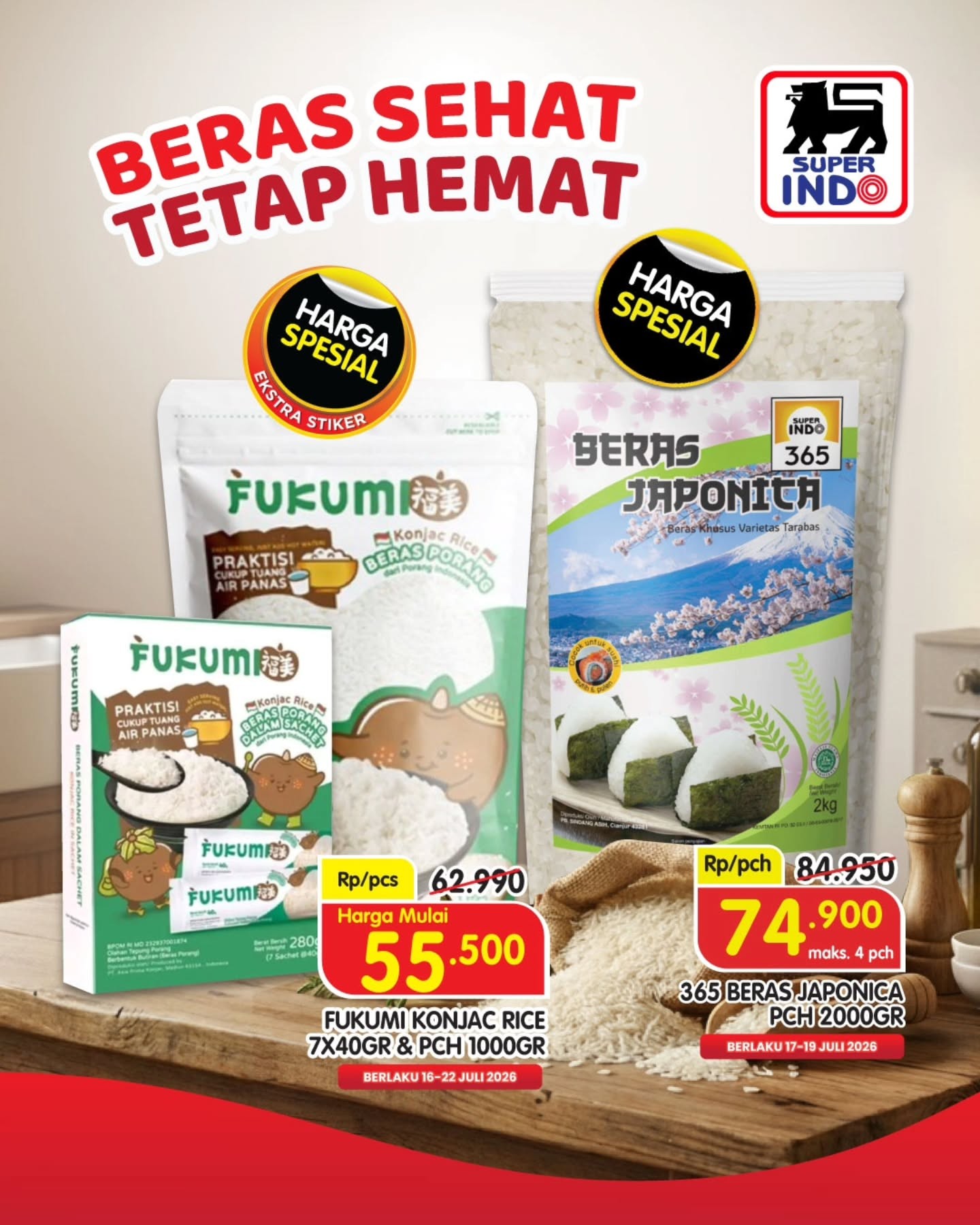 Belanja Hemat dan Berkah di Super Indo: Beras Sehat FUKUMI Kini Rp 55.500
